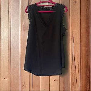 Large Sleeveless Lace Neck Blouse
